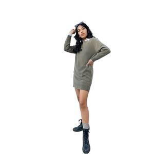 NWT Thakoon Women's Green Wool Knit Sweater Dress, Size L